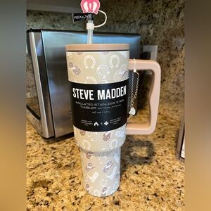 Steve Madden Cowboy Boots and Hats Insulated Tumbler with Straw Topper and Charm
